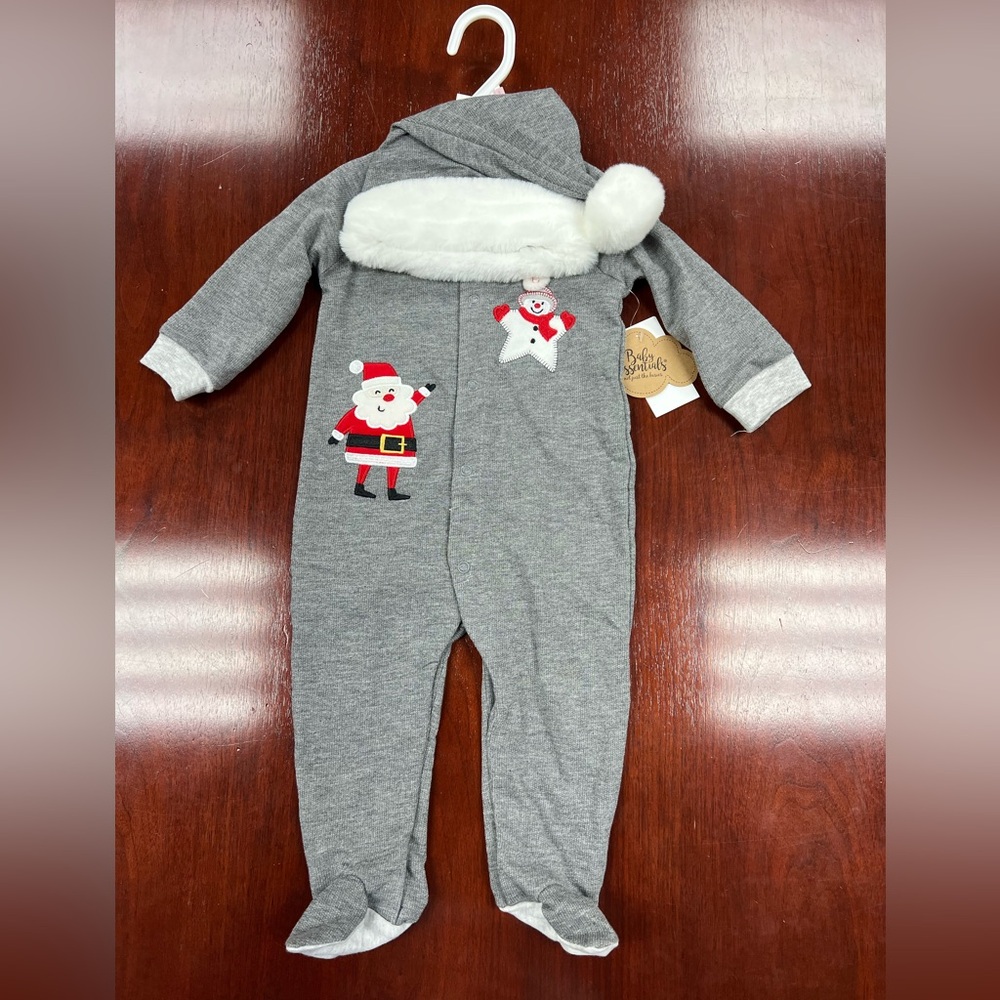 Gray Santa Baby One Piece Sz 9 months